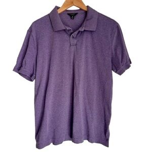 Banana Republic Luxe touch mens medium size deep purple color polo 100% cotton